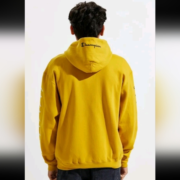 CHAMPION  Logo Hoodie Honey Mustard Large - Picture 6 of 6